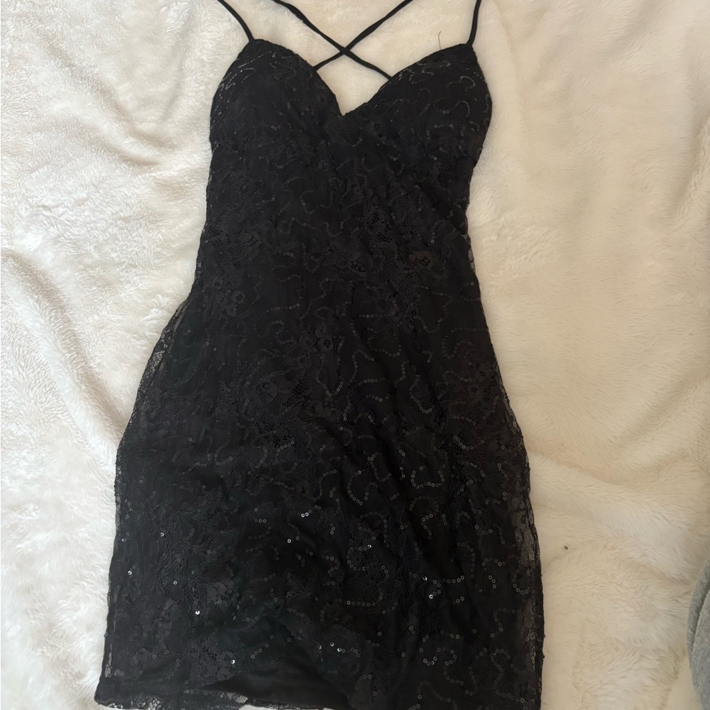 Windsor Black Sequin Backless Dress